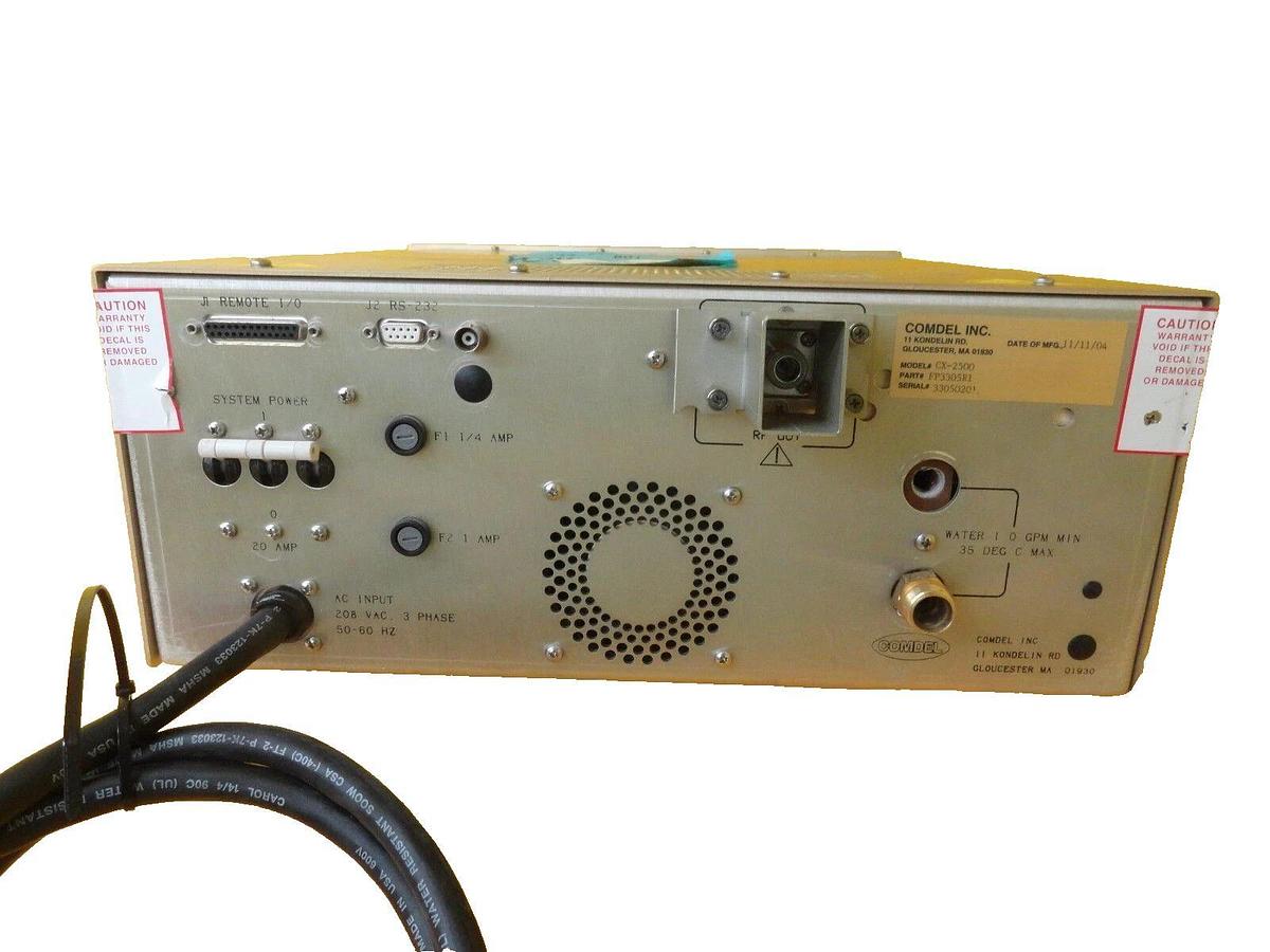 Used CX-2500 Comdel FP3305R1 RF Generator 2.5kW @ 3.39MHz Tested Working Surplus
