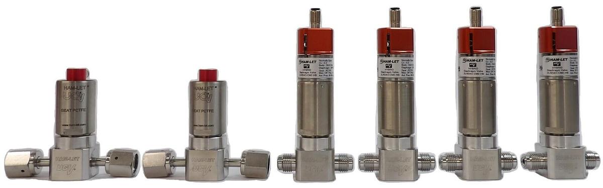 Used Ham-Let 2LNS4O-CM2-HB HM20-4VKLO-GF4-150PSI Hybrid Diaphragm Valve Lot of 6 Work
