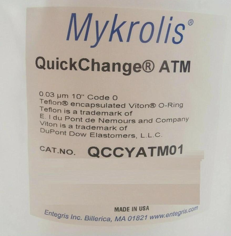 Used Mykrolis QCCYATM01 Filter Catridge QuickChange ATM Chemlock 0.03µm New Surplus