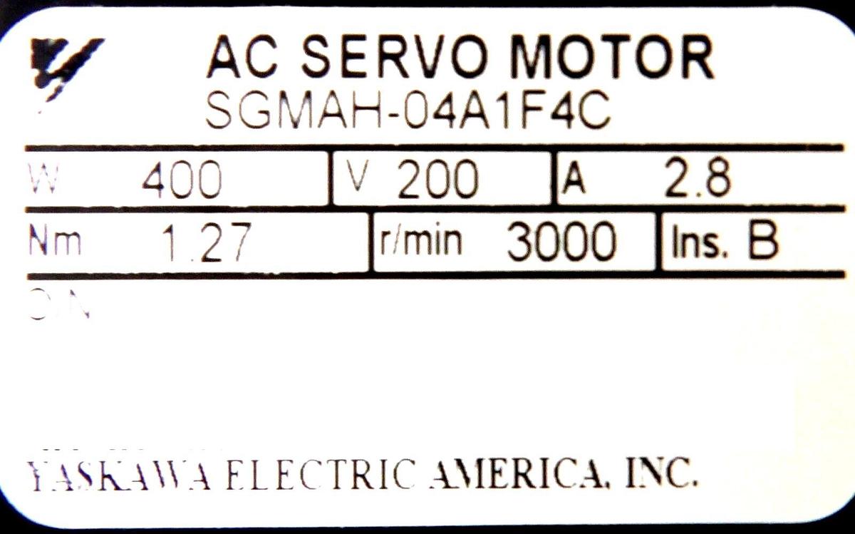 Used Yaskawa SGMAH-04A1F4C Servo Motor W/Gearhead 023RNX0030-XX-5525X Working Spare