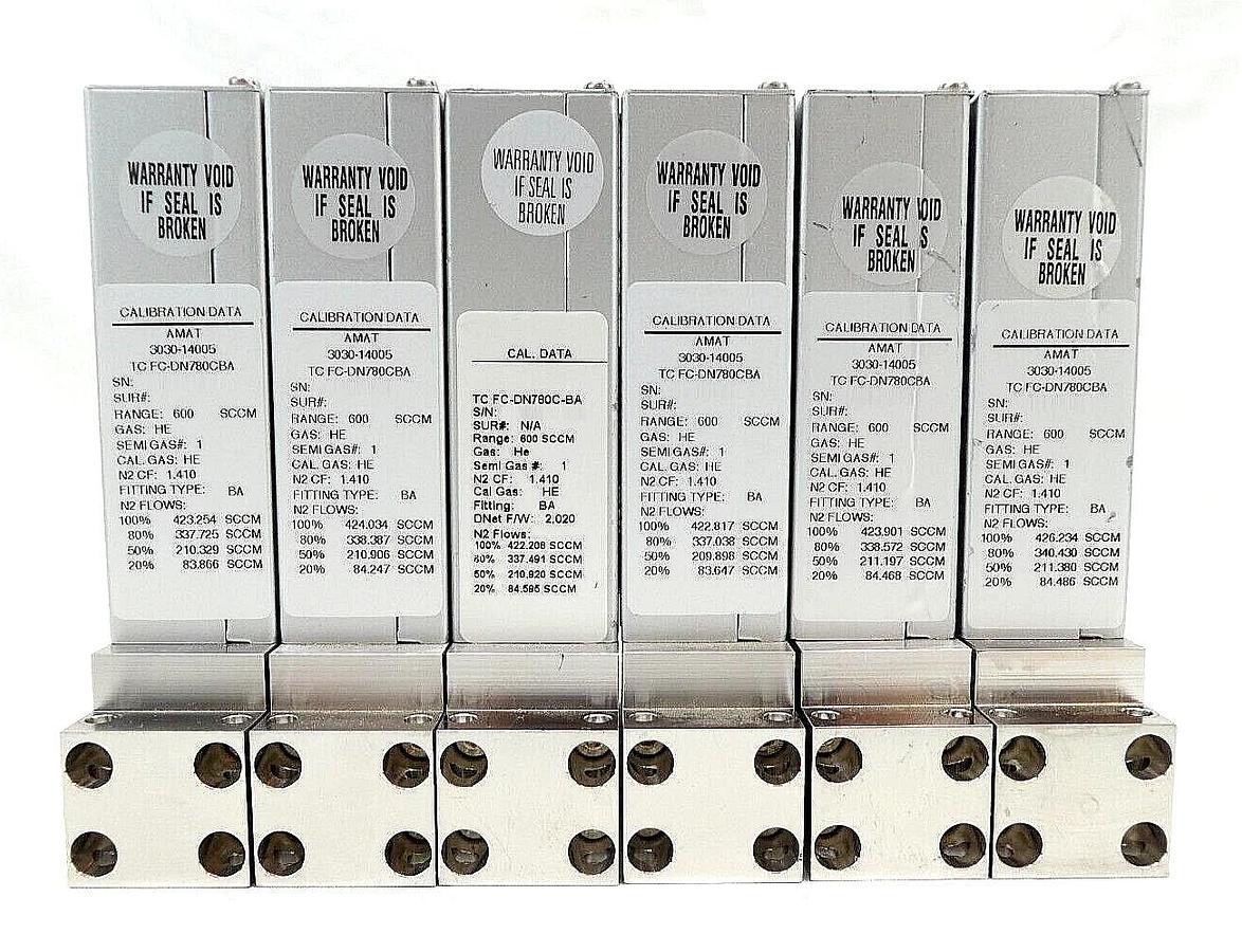 Used Aera FC-DN780CBA Mass Flow Controller MFC 600 SCCM 400 SCCM He Lot of 11 Working