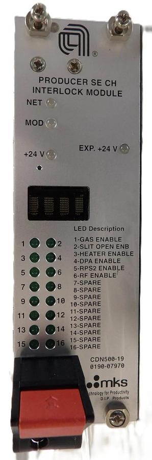 Used MKS Instruments CDN500-19 Producer SE CH Interlock Module PCB Card AMAT 0190-079