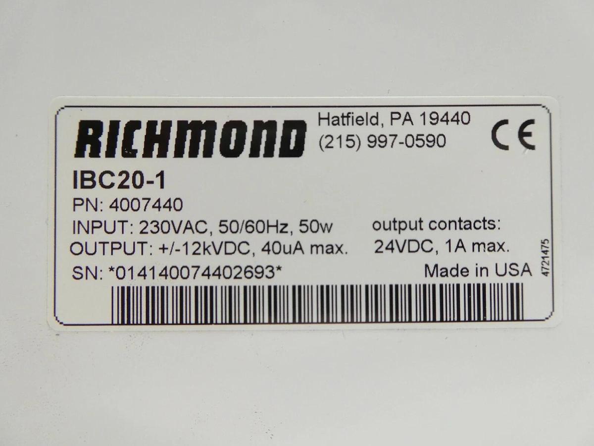 Used Richmond Technology 4007440 IBC Intelligent Balance Controller IBC20-1 Working
