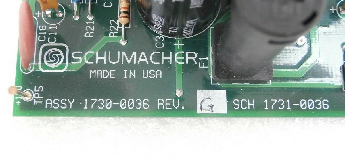 Used Schumacher 1730-0036 Power Supply Board PCB 1731-0036 Working Spare