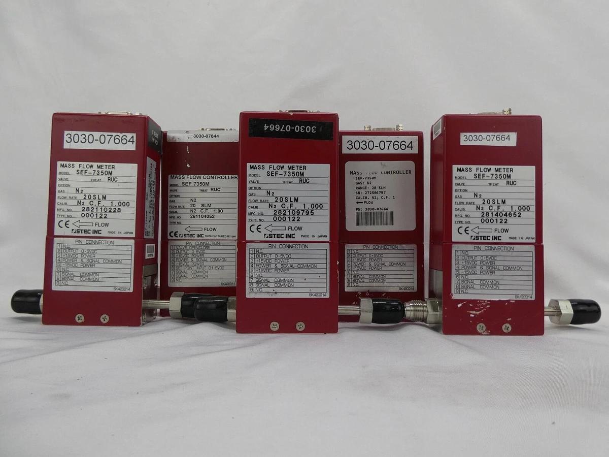 Used STEC SEF-7350M Mass Flow Controller MFC N2 He Reseller Lot of 10 Working