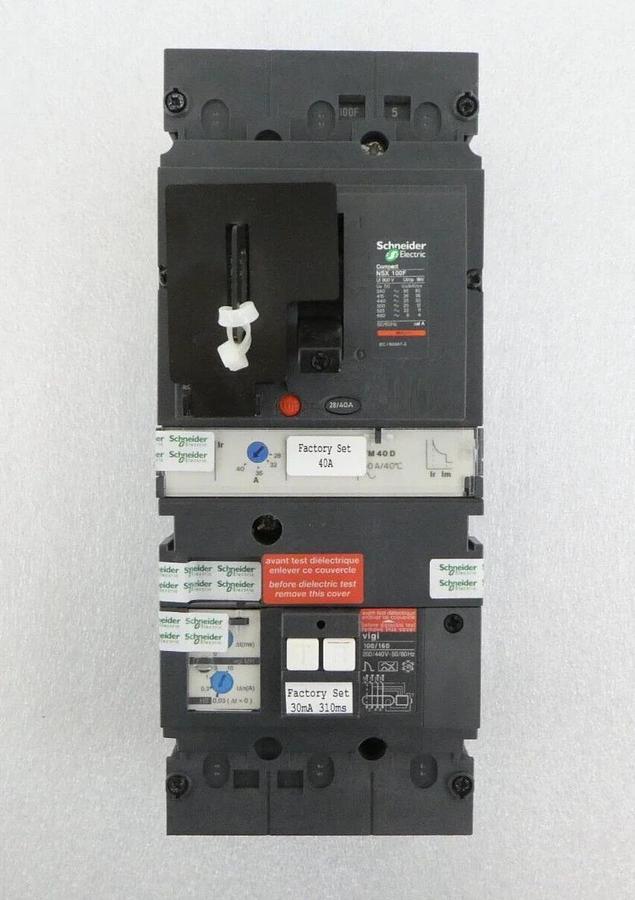 Used Schneider NSX 100-160-250 F/N/H/NA Circuit Breaker NSX 100F Lot of 2 Working
