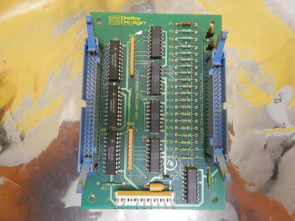 Used Delta Design 1663396-501 68K Parallel Interface Buffer Board PCB Used Working