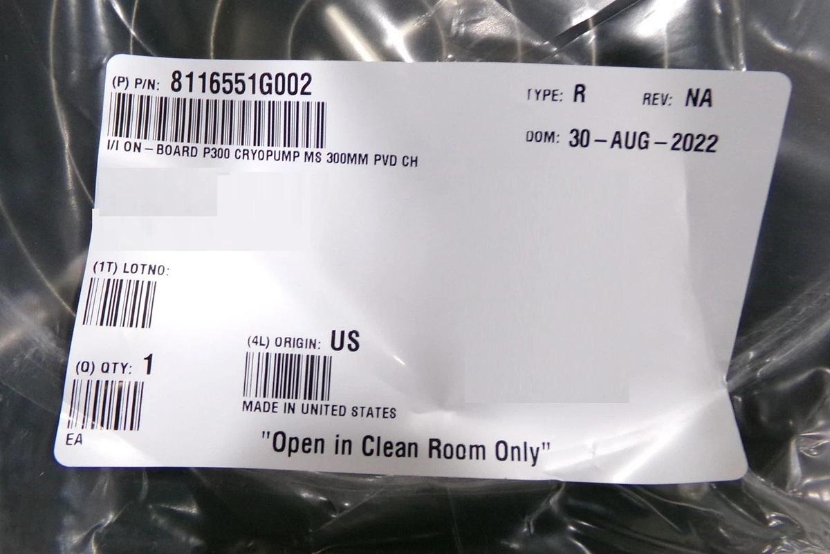 Refurbished CTI-Cryogenics 8116551G002R On-Board P300 Cryopump OEM Refurbished