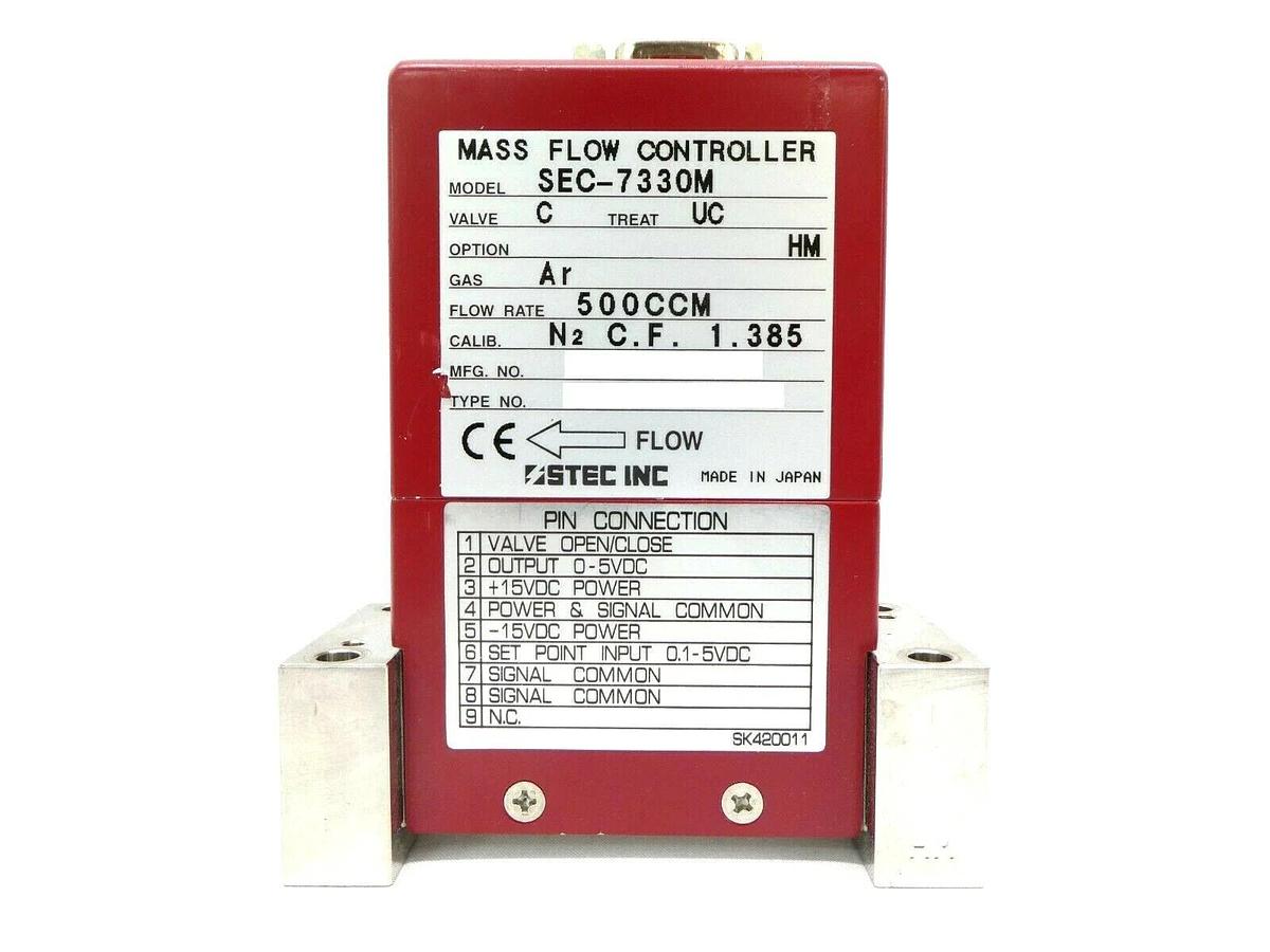 Used STEC SEC-7330M MFC Mass Flow Controller SEC-7330 500 CCM Ar Working Spare