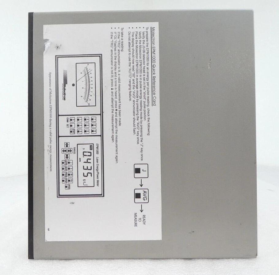 Used Molectron EPM1000 Lab Benchtop Single-Channel Laser Energy Power Meter Working
