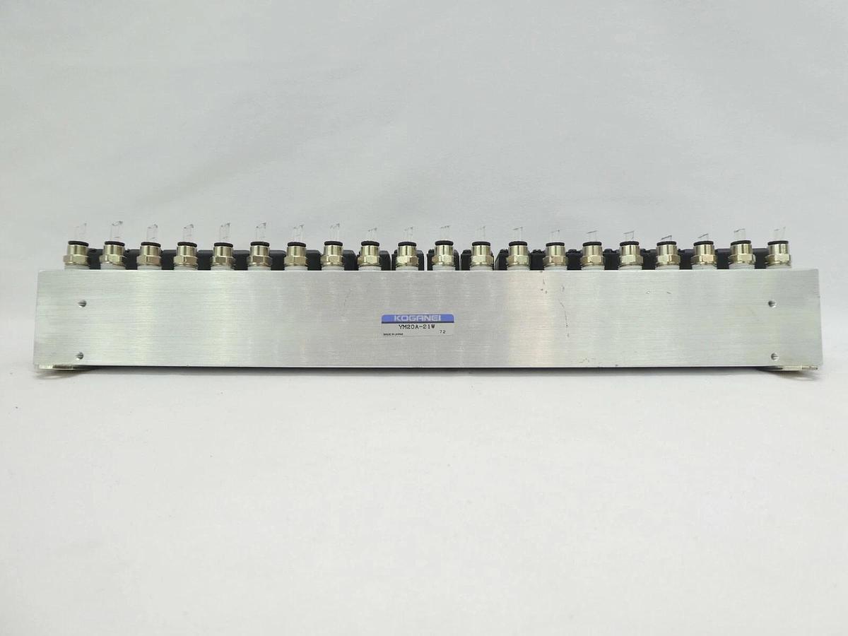 Used Koganei YM20A-21W 20-Port Pneumatic Manifold A030E1-L Working Surplus