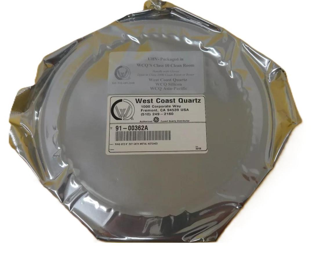 West Coast Quartz 91-00362A 200mm Quartz Ring 8" EXT CATH Metal Notched New