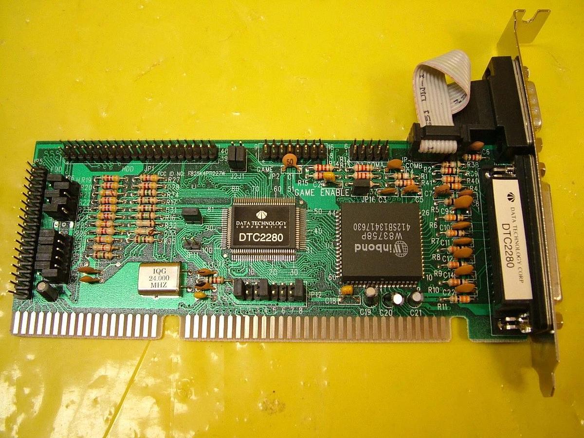 Used GaSonics Data Technology DTC2280 16-bit ISA IDE Controller PCB Card Working