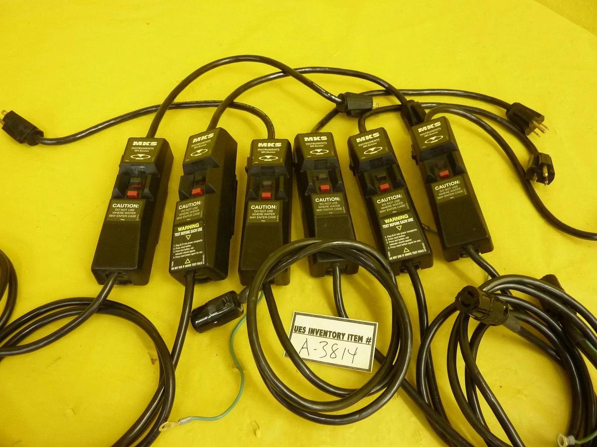 Used MKS Instruments 43PWRCORD04 Equipment Leakage Current Interrupter Lot of 6 Spare