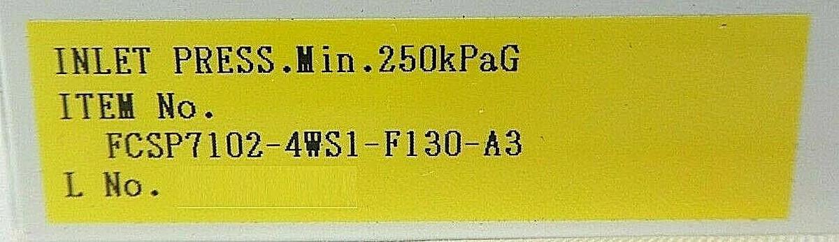 Used Fujikin FCSP7102-4WS1-F130-A3 Mass Flow Controller MFC P7000 250 kPaG Working