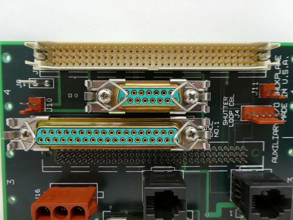 Used ESI Electro Scientific Industries CKA 77266 Auxiliary I/O Backplane PCB Working