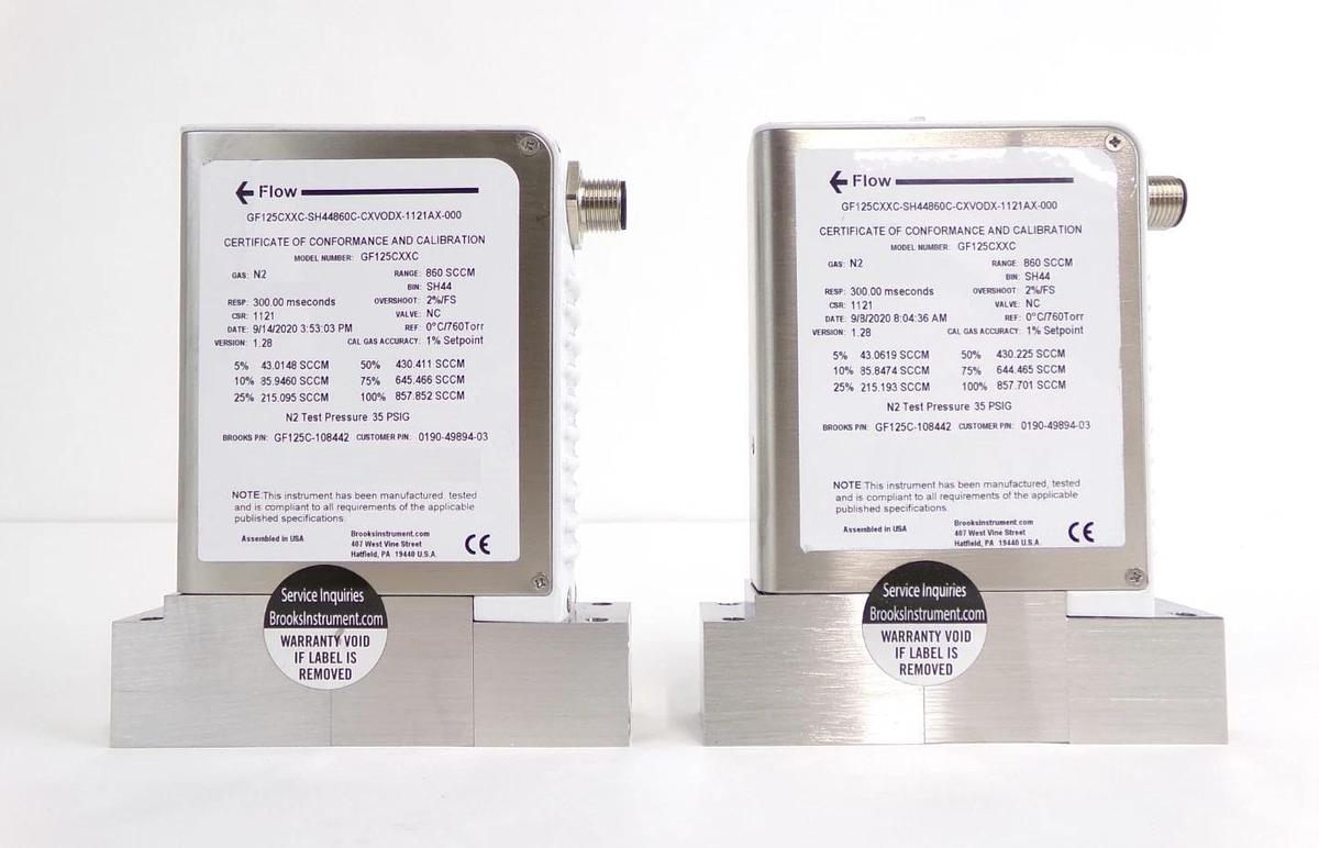 Used Brooks Instrument GF125C-108442 Mass Flow Controller MFC Lot of 4 Surplus