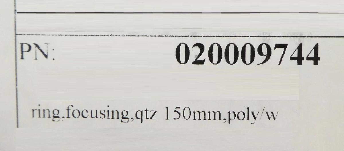Used AMAT Applied Materials 0200-09744 150mm Quartz Focus Ring Working Surplus