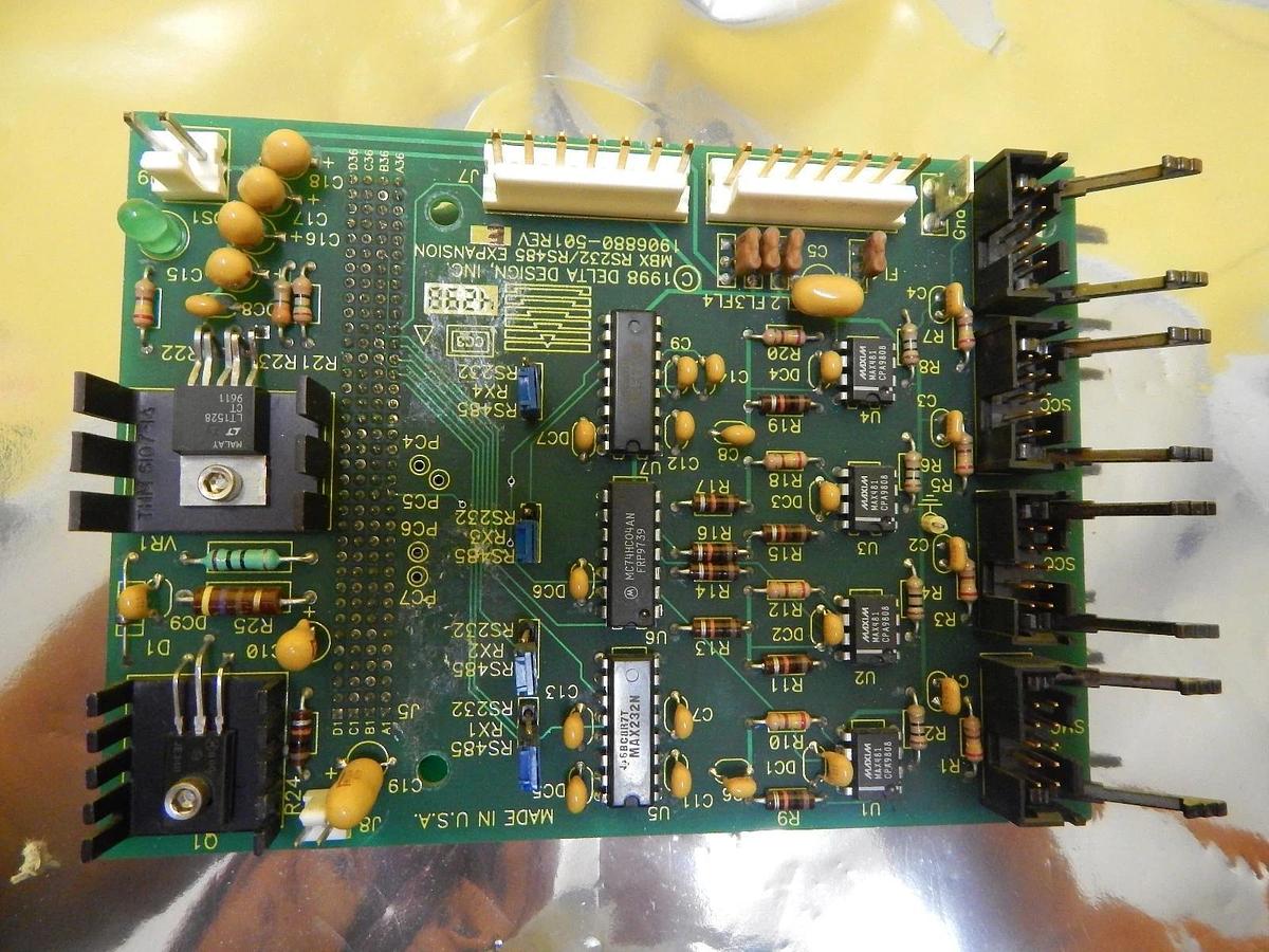 Used Delta Design 1906880-501 MBX RS232/RS485 Expansion Board PCB Rev. E Summit Used