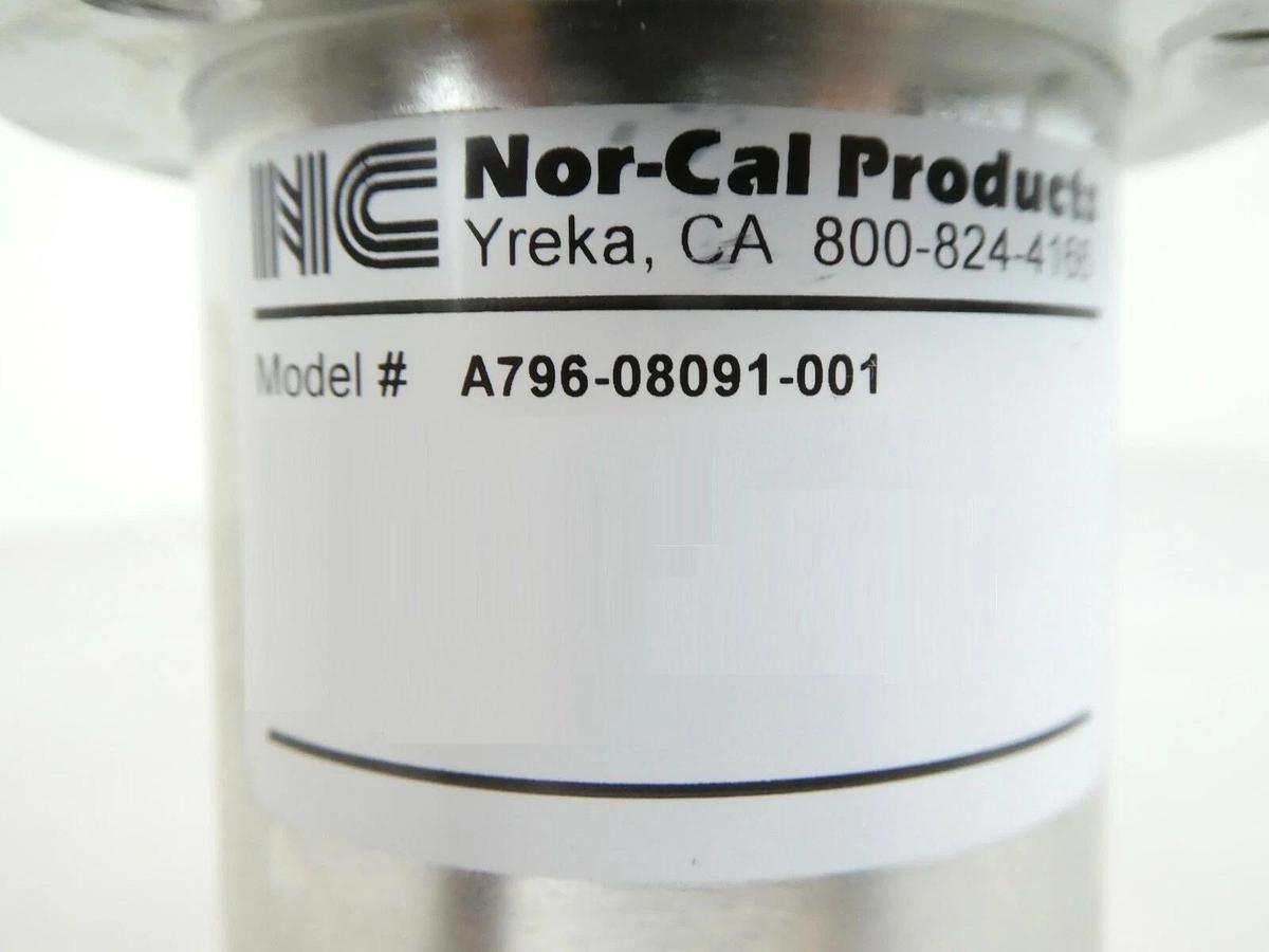 Used Nor-Cal Products 796-008091-001 Pneumatic Angle Valve Lam Research Working Spare