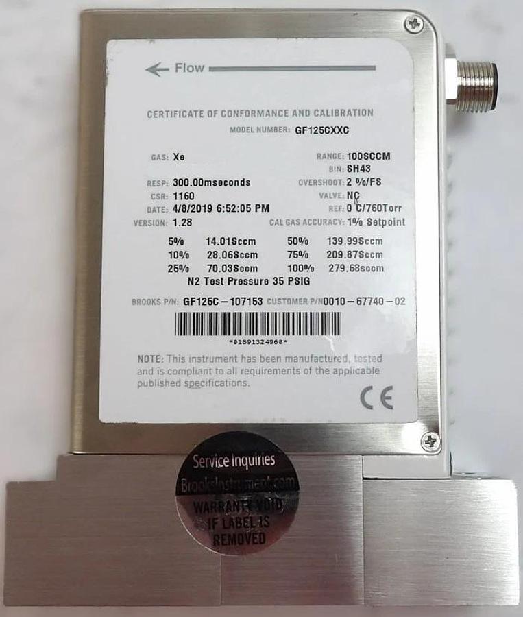 Used Brooks Instrument GF125C Mass Flow Controller MFC GF125CXXC Lot of 4 Working