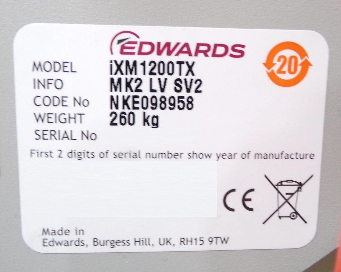 Refurbished iXM1200TX Edwards NKE098958 Vacuum Dry Pump MK2 LV SV2 500701599 OEM Refurbished
