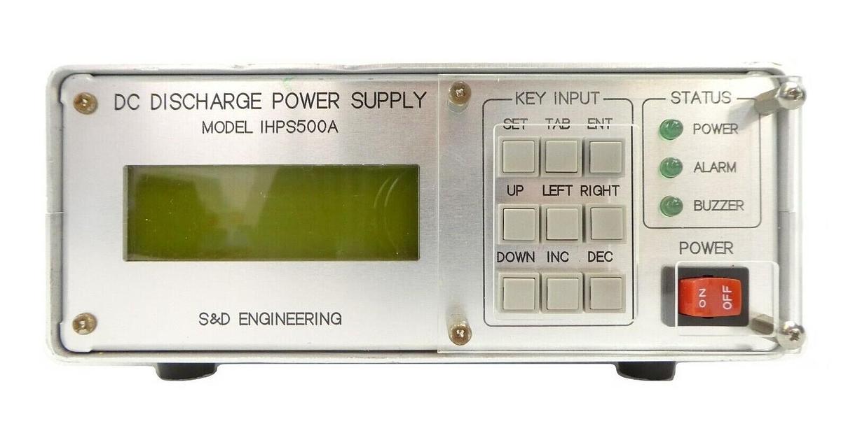 Used S&D Engineering IHPS500A DC Discharge Power Supply Untested Surplus