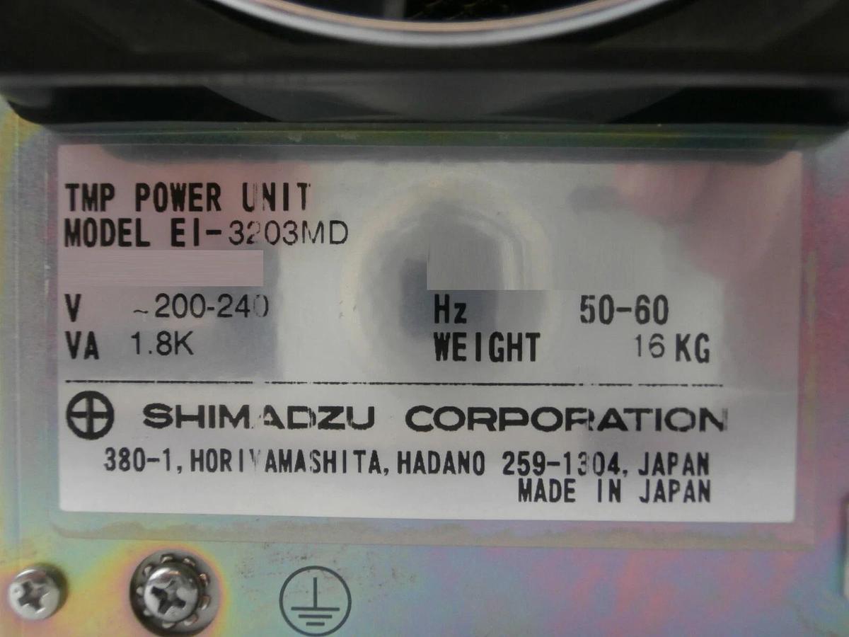 Used TMP Shimadzu EI-3203MD Turbomolecular Pump Controller 1.8K Turbo Tested Working