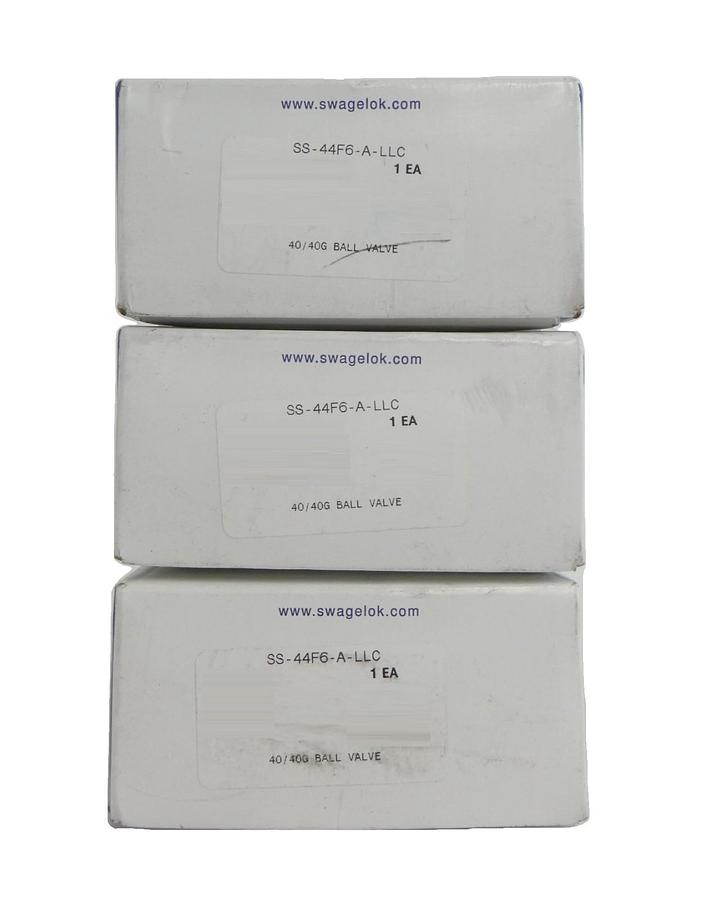 Swagelok SS-44F6-A-LLC 40 Series Ball Valve Lot of 3 New