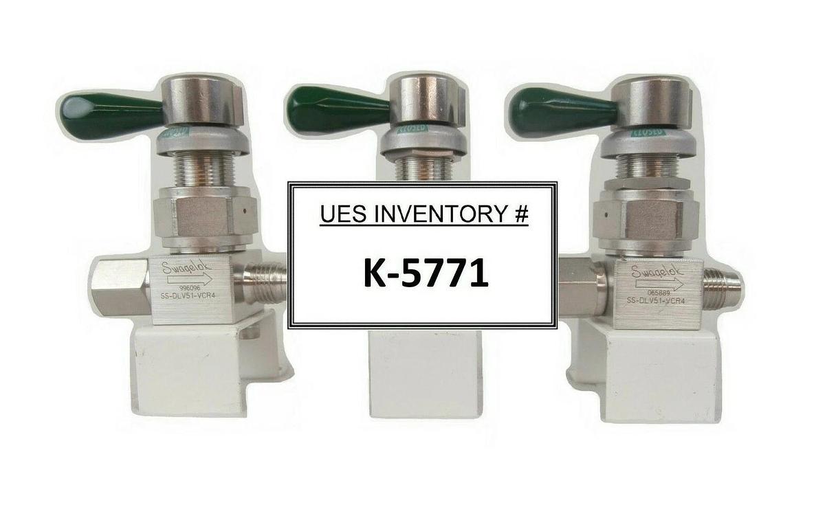 Used Swagelok SS-DLV51-VCR4 Manual High Pressure Valve Lot of 3 Epsilon 3000 Working