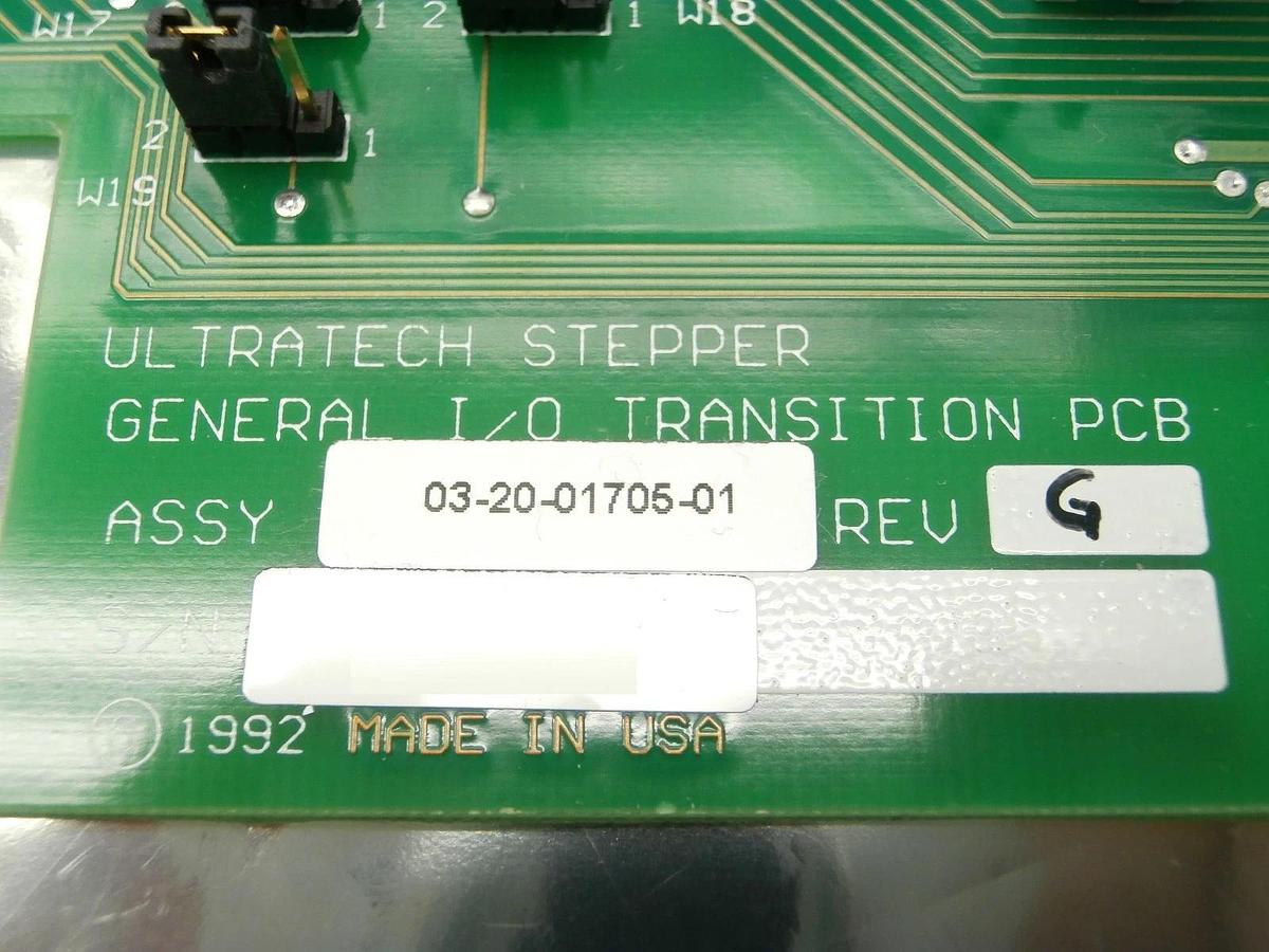 Used Ultratech Stepper 03-20-01705 General Transition PCB Card GEN I/O Rev. G Used