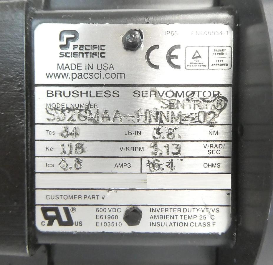 Used Pacific Scientific S32GMAA-HNNM-02 Servo Motor AMAT 1080-00011 Working Surplus
