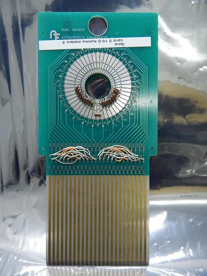 Used Alphatronics Gold Card 5 Probe Card PCB Standard B481 10.0 Kohms Meters 3 Used