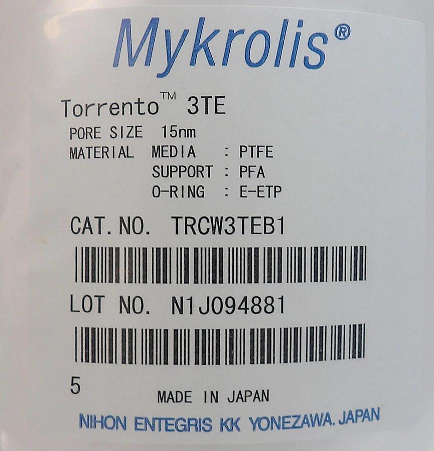 Mykrolis TRCW3TEB1 Torrento 3TE 15nm Prewet Filter New Surplus
