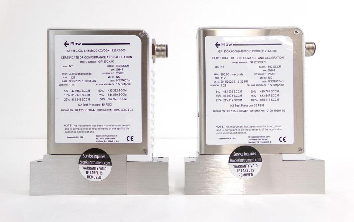 Used Brooks Instrument GF125C-108442 Mass Flow Controller MFC Lot of 4 Surplus