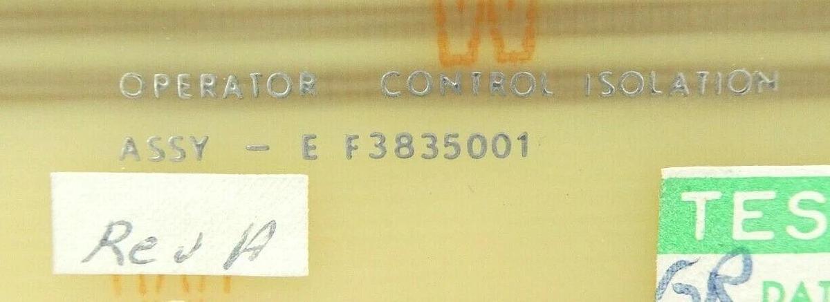 Used Varian VSEA E F3835001 Operator Control Isolation PCB Card Rev. A Working Spare