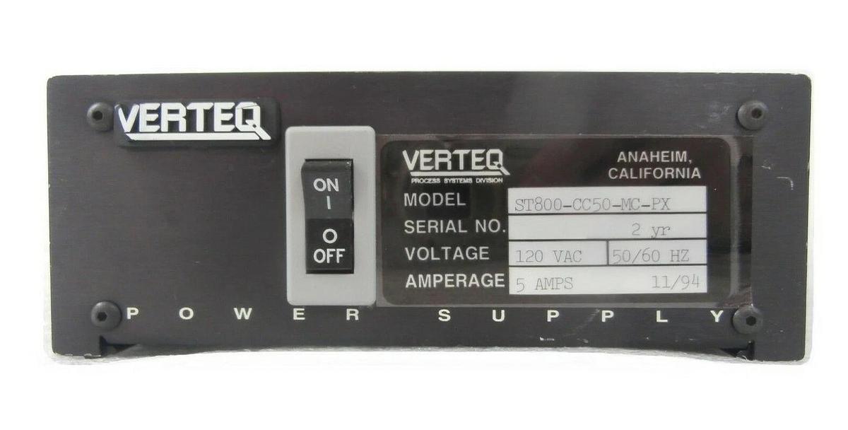Used Verteq Process Systems ST800-CC50-MC-PX Power Supply Module Working Surplus