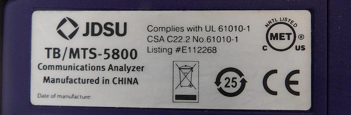 Used JDSU 5812P T-BERD 5800 Communication Analyzer TB/MTS-5800 Untested As-Is