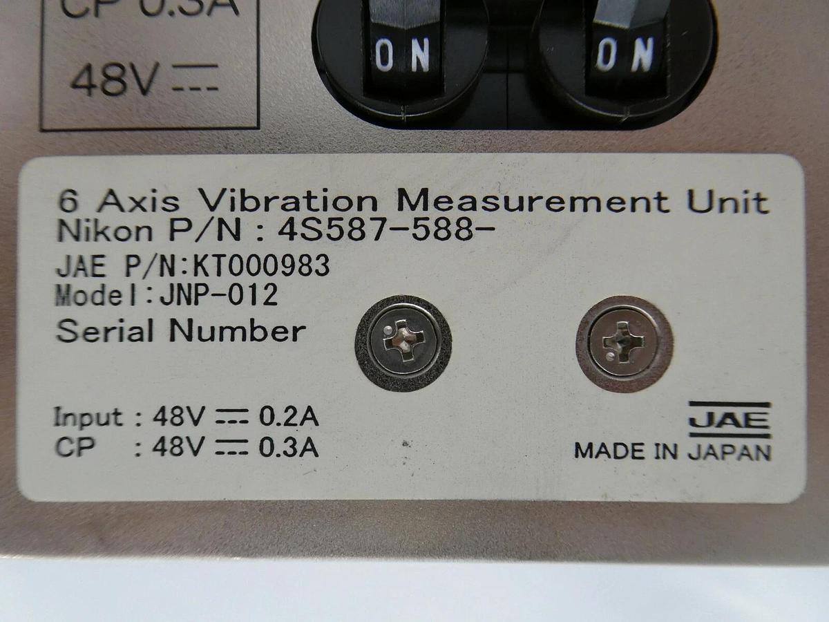 Used JAE KT000983 6-Axis Vibration Measurement Unit JNP-012 Nikon 4S587-588 Working
