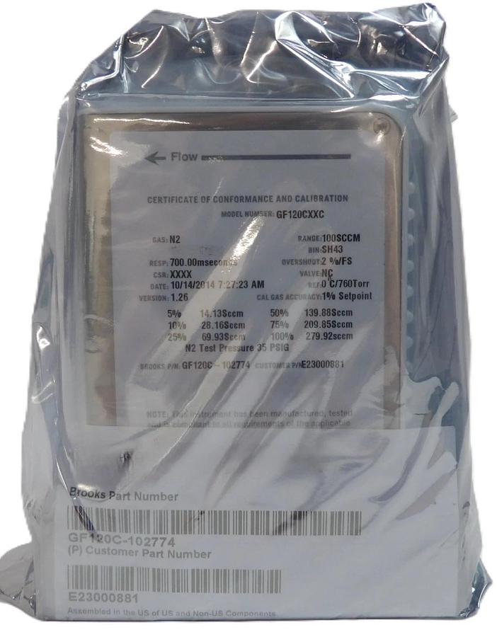 Brooks Instrument GF120C-102774 Mass Flow Controller MFC 100 SCCM N2 New