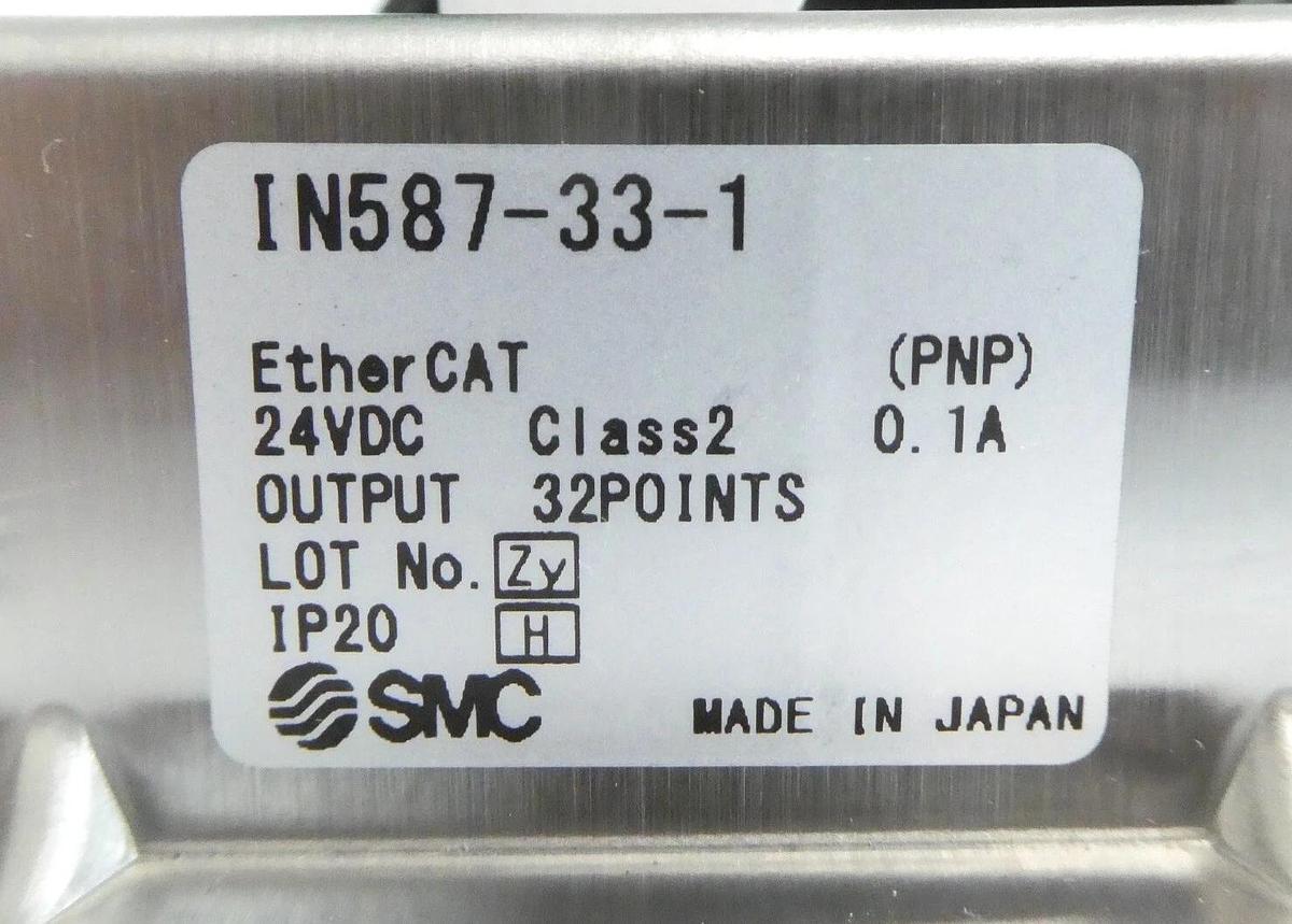 Used SMC IN587-33-1 32-Point EtherCAT Pneumatic Manifold Assembly Working Surplus