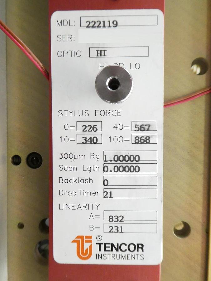 Used Tencor P-2H 200mm HI Long Scan Profilometer Wafer Stage Assembly Spare Surplus