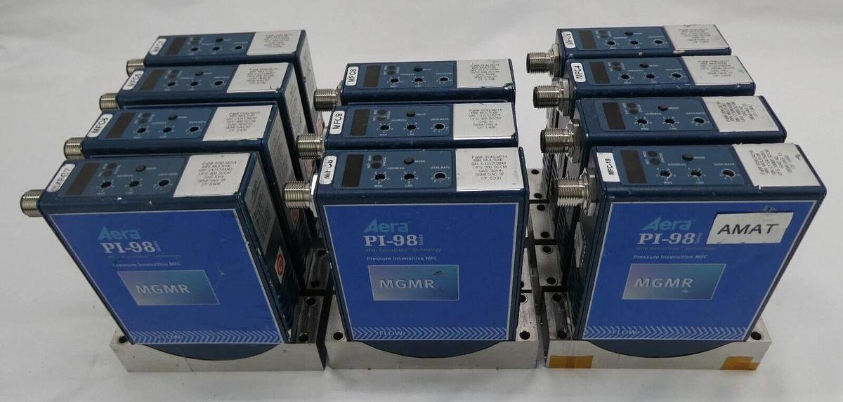 Used Aera PI-98 Mass Flow Controller MFC AMAT 0190-34215 Reseller Lot of 11 Working