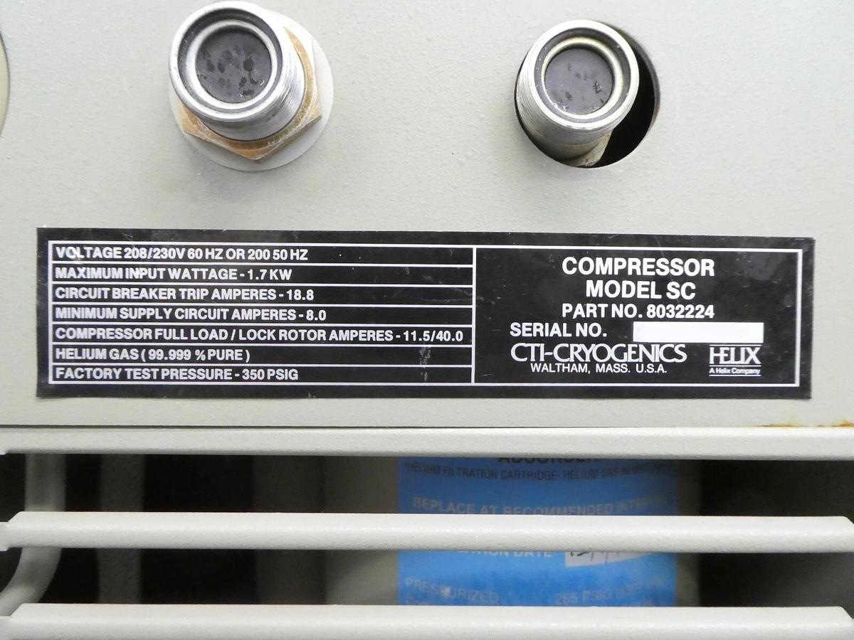 Used CTI-Cryogenics 8032224 Cryogenic Helium Compressor SC Helix Untested As-Is