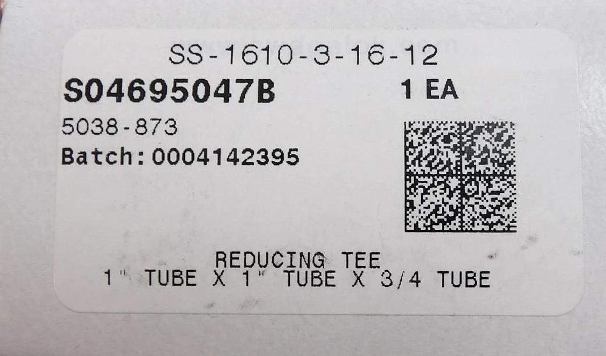 Swagelok SS-1610-3-16-12 Card Pipe Joint Lot of 6 New