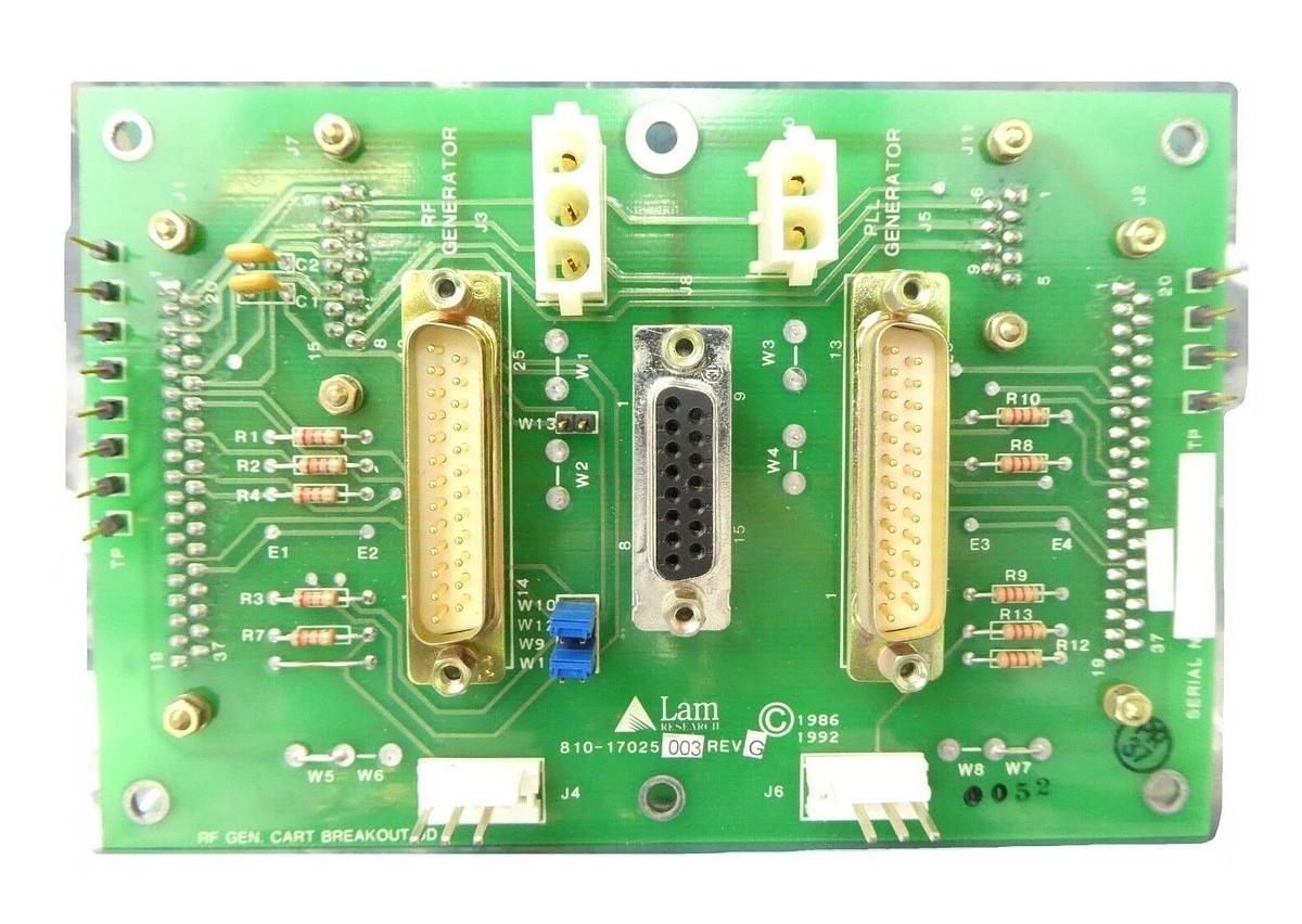Used Lam Research 810-17025-003 RF Generator Cart Breakout PCB 710-17025-3 Working