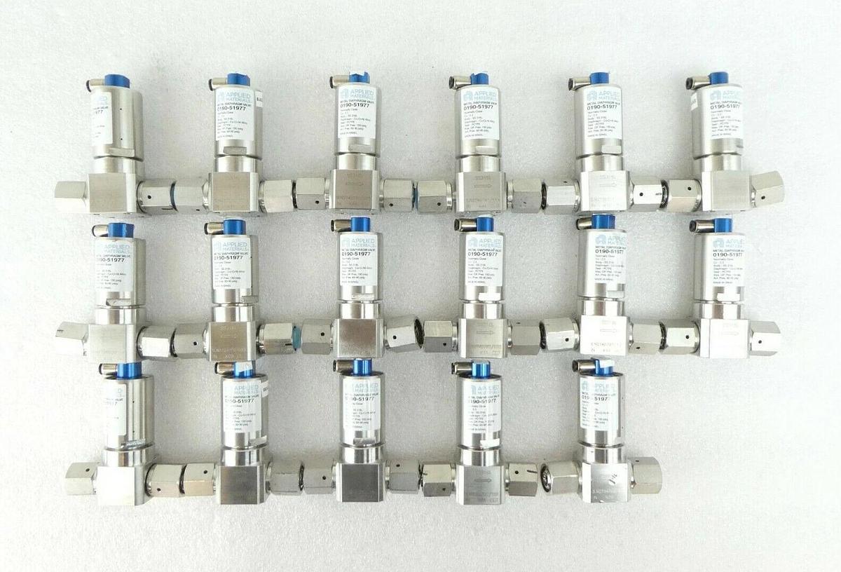 Used AMAT Applied Materials 0190-51977 Diaphragm Valve Reseller Lot of 17 Working