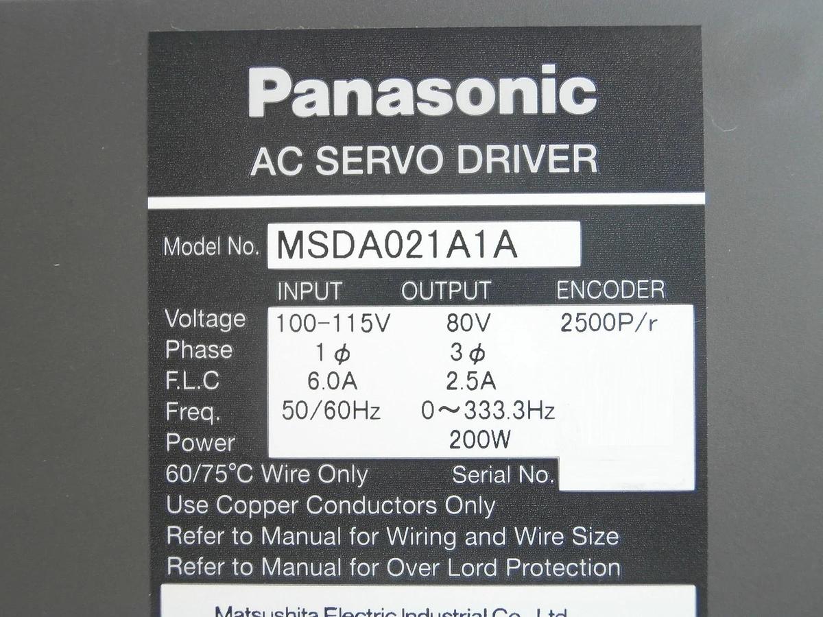 Used Panasonic MSDA021A1A AC Servo Driver MINAS A-Series Used Working