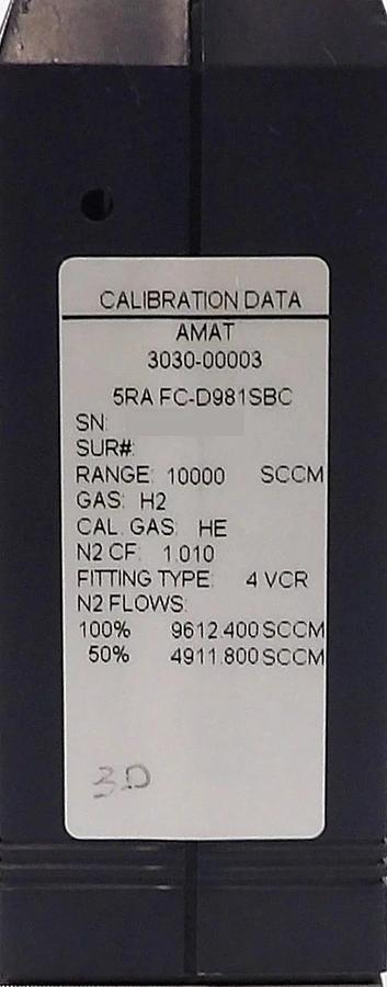 Used Aera FC-D981C Mass Flow Controller MFC 10000 SCCM Lot of 4 Surplus