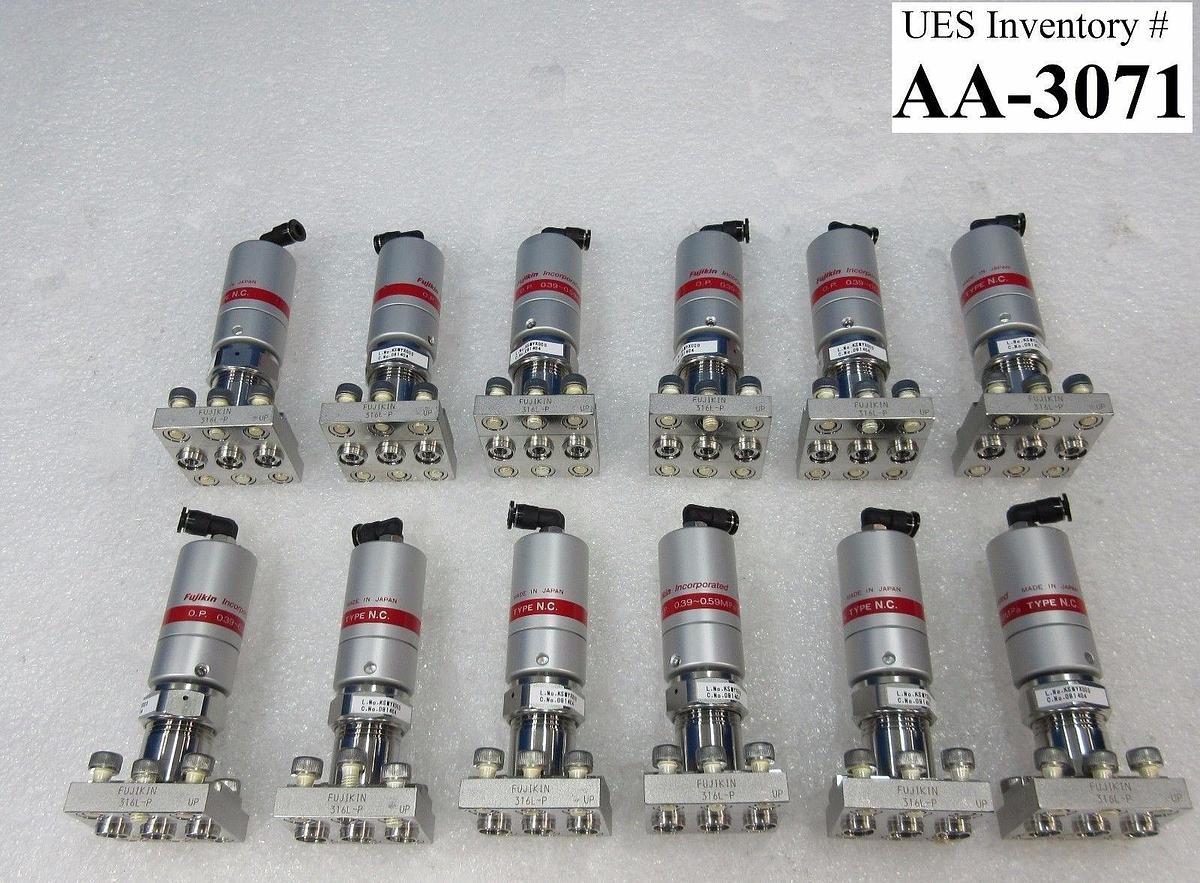 Used Fujikin FPR-SDAT-21-6.35UGF-APD Type NC Diaphragm Valve 091404 Lot of 12 Used